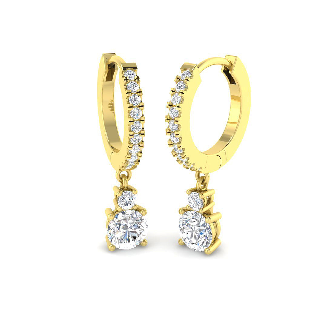 9ct Yellow Gold 1.33ct Laboratory Grown CVD Earrings