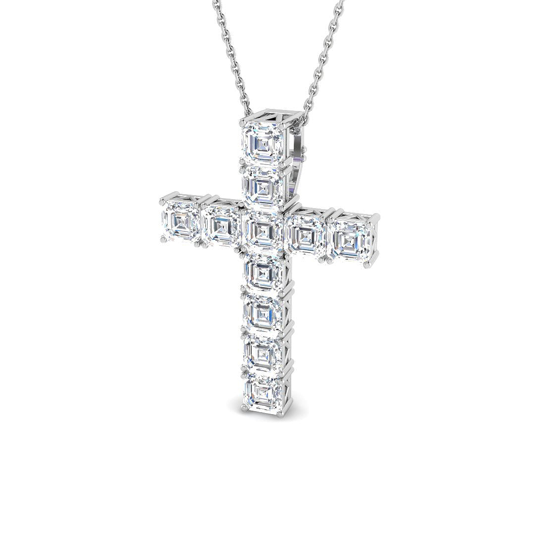 9ct White Gold 3.90ct Laboratory Grown CVD Pendant