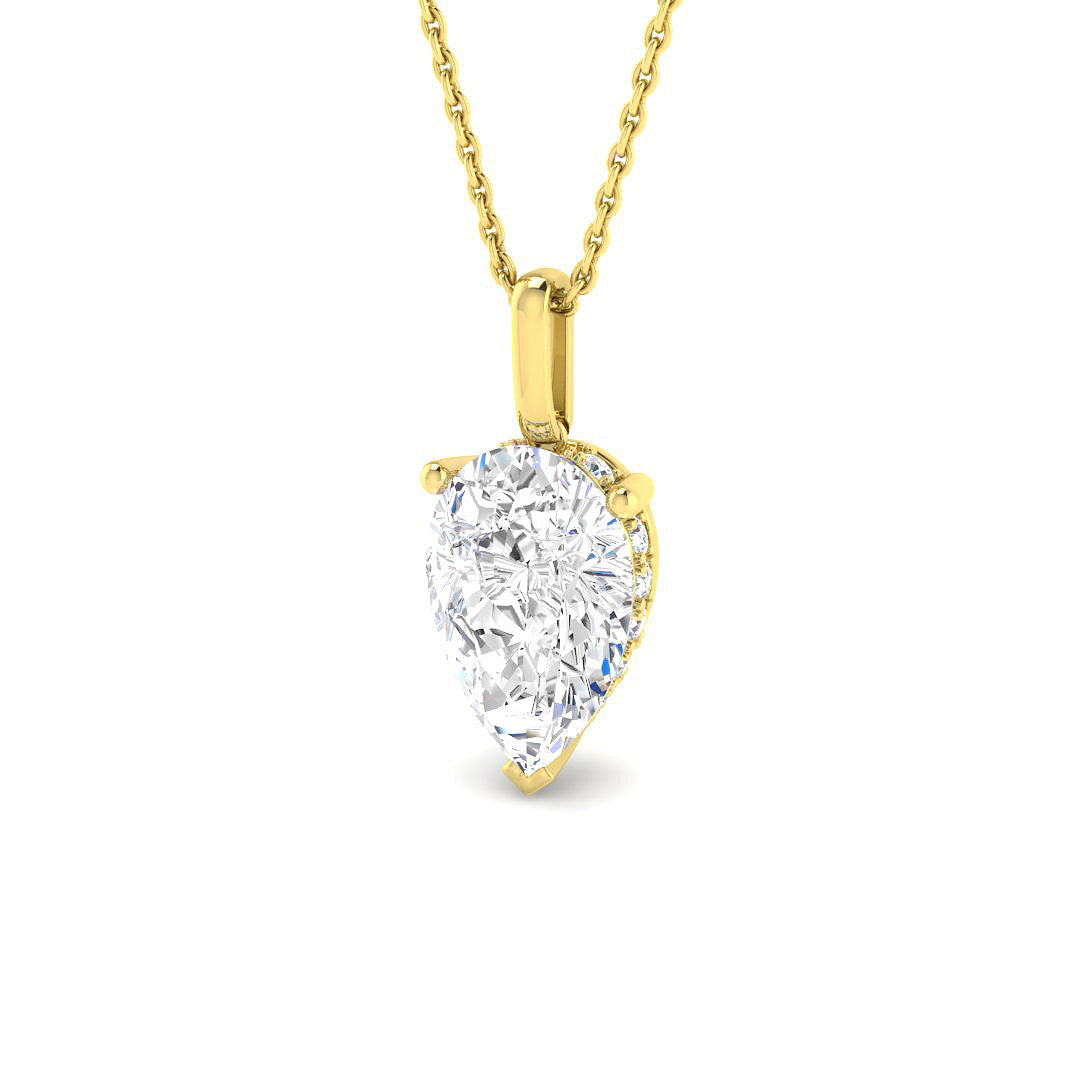 9ct Yellow Gold 3.29ct E VS2 Laboratory Grown CVD Pendant