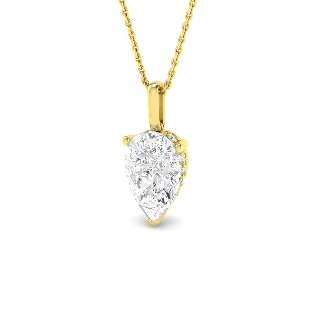 9ct Yellow Gold 3.25ct E VS2 Laboratory Grown CVD Pendant