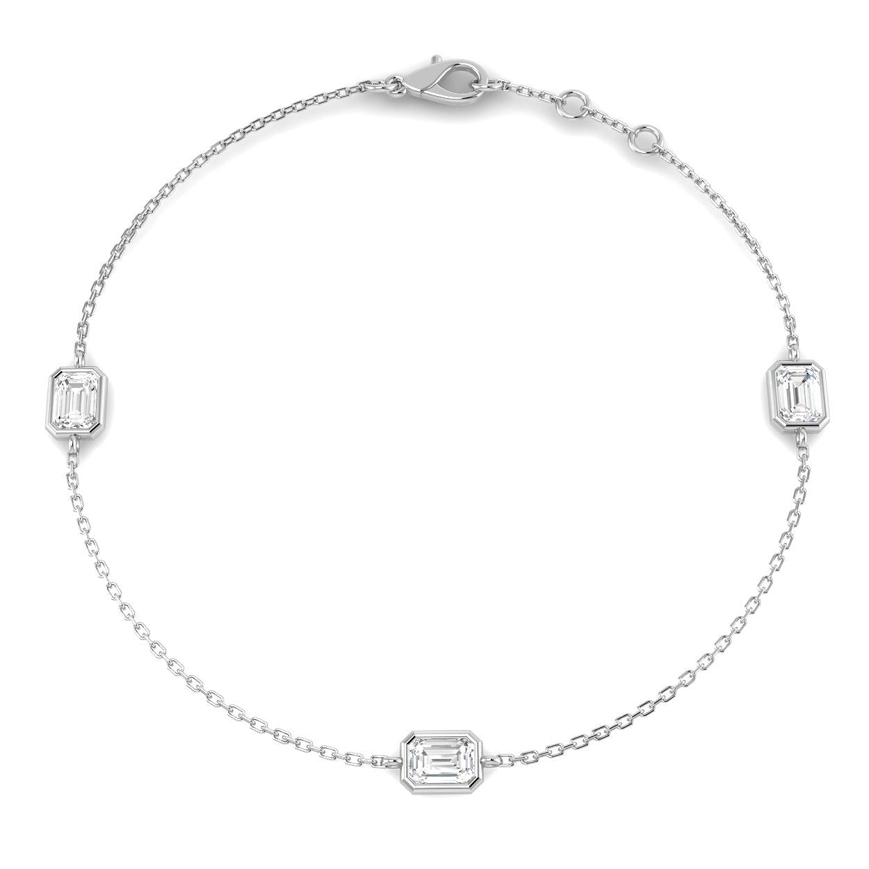 9ct White Gold 0.87ct Laboratory Grown CVD Bracelet