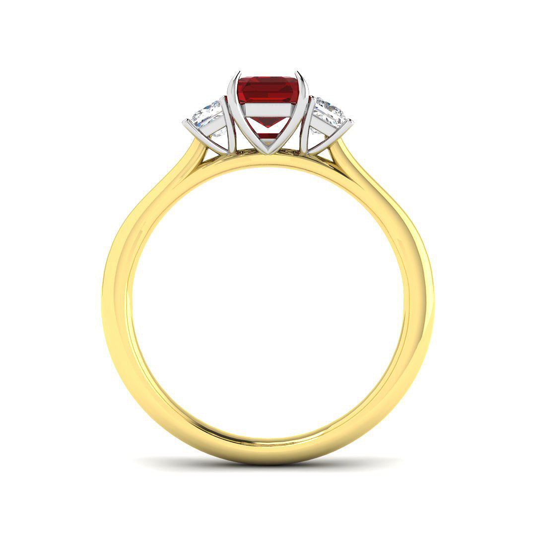 9ct Yellow Gold 1.46ct Laboratory Grown Lab Ruby Ring