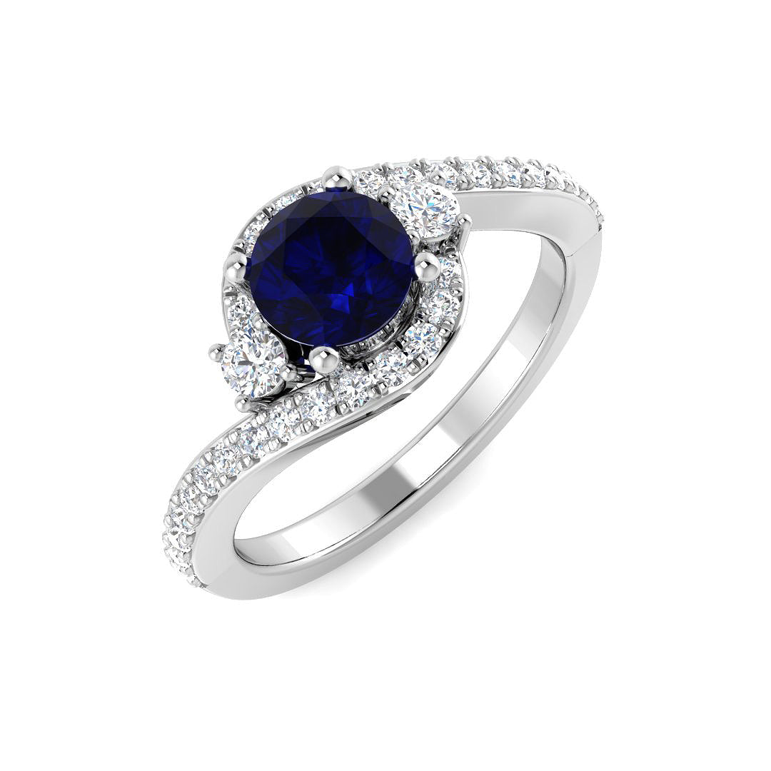 Platinum 1.53ct Blue Sapphire Ring