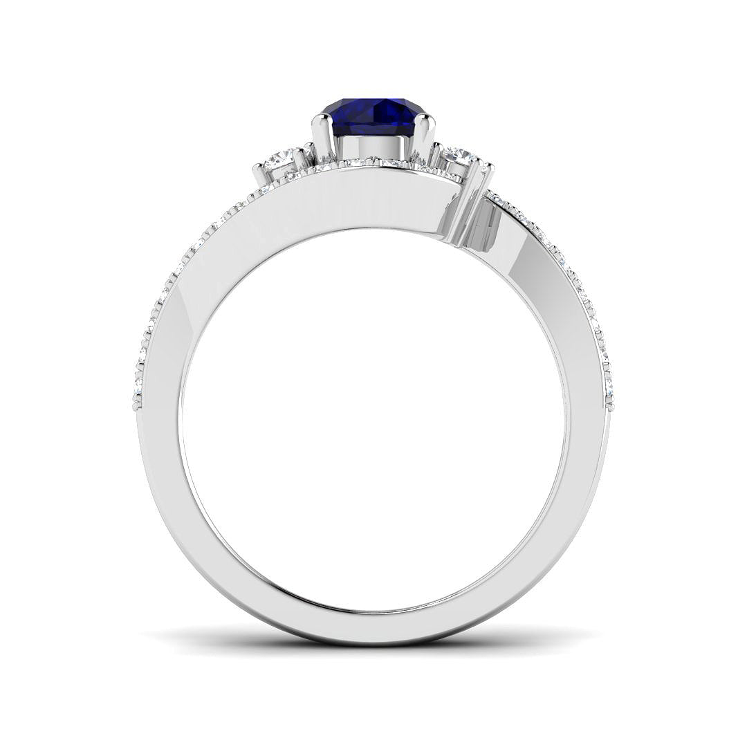 Platinum 1.53ct Blue Sapphire Ring
