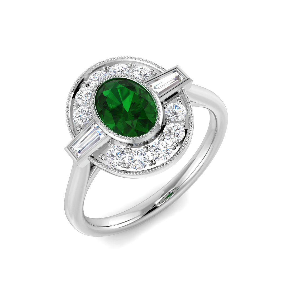 Platinum 1.07ct Emerald Ring