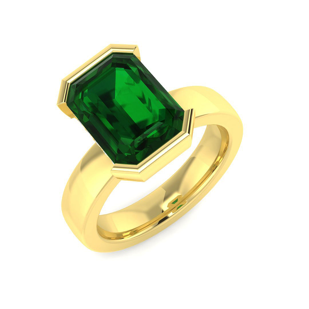 18ct Yellow Gold 3.65ct Emerald Ring