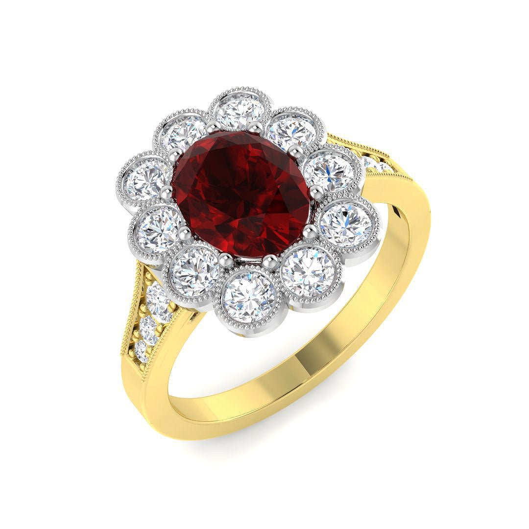 18ct Two-Tone Gold 2.21ct Ruby Ring
