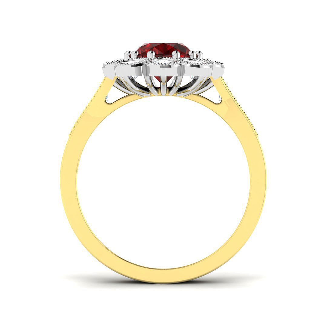 18ct Two-Tone Gold 2.21ct Ruby Ring