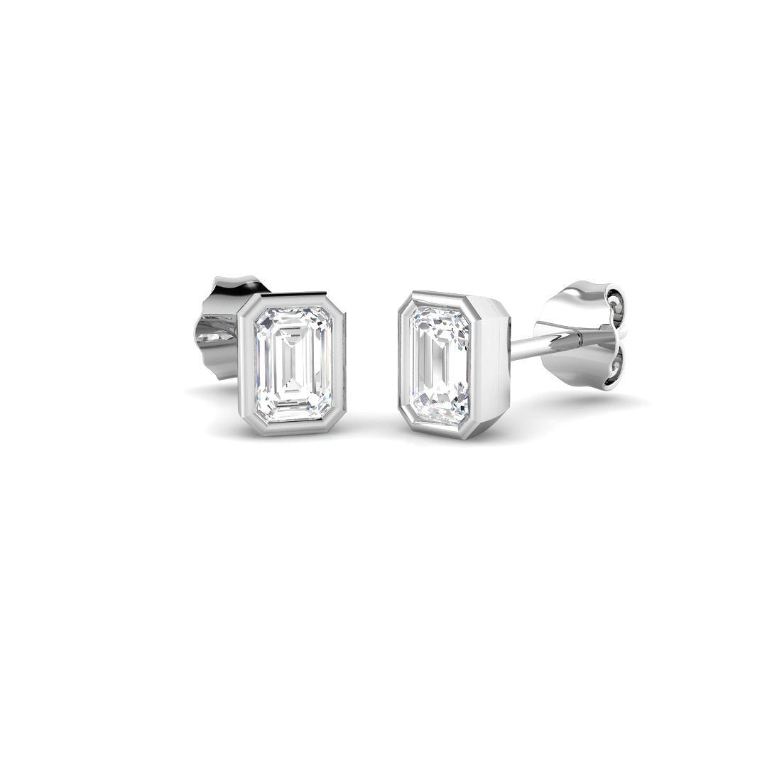9ct White Gold 0.85ct Laboratory Grown CVD Earrings
