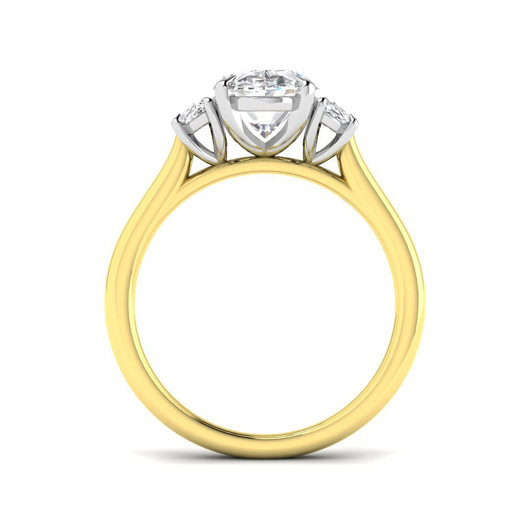 9ct Two-Tone Gold 2.55ct D VS2 Laboratory Grown CVD Ring