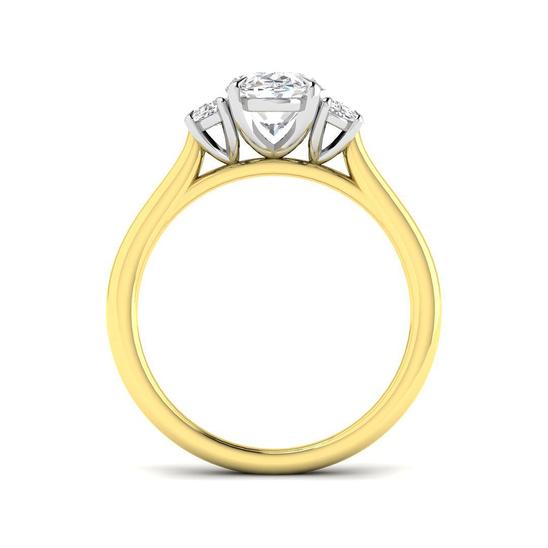 9ct Two-Tone Gold 1.91ct E VS2 Laboratory Grown CVD Ring