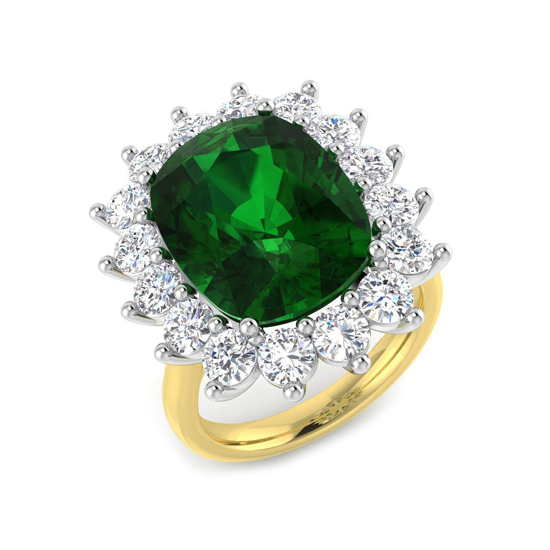 18ct Two-Tone Gold 12.02ct Emerald Ring