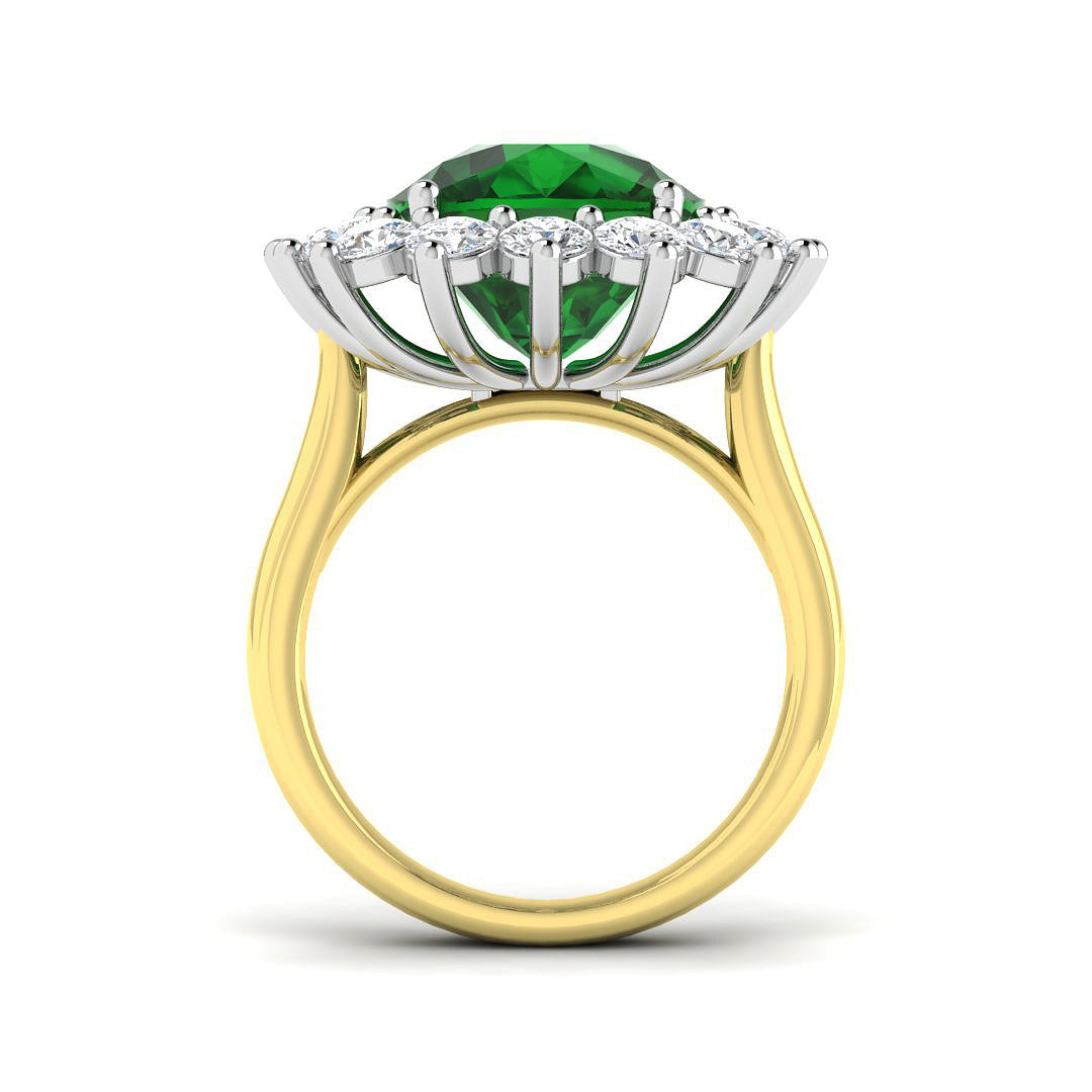 18ct Two-Tone Gold 12.02ct Emerald Ring