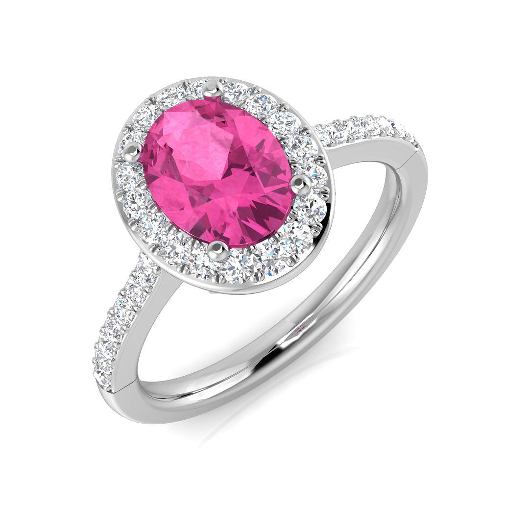 18ct White Gold 1.69ct Pink Sapphire Ring