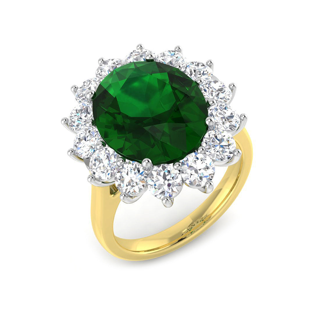 18ct Two-Tone Gold 8.61ct Emerald Ring
