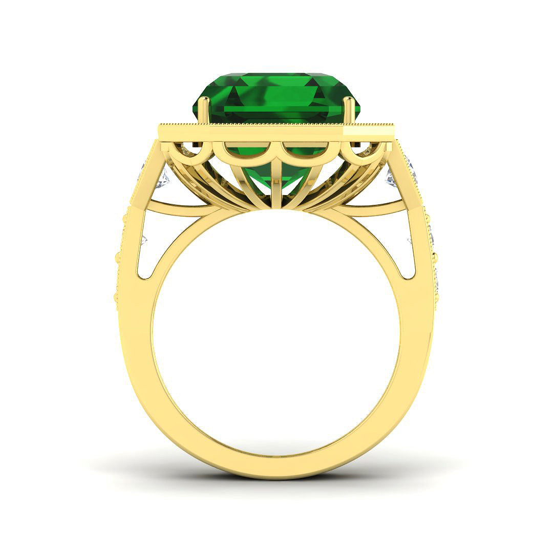 18ct Yellow Gold 13.83ct Emerald Ring