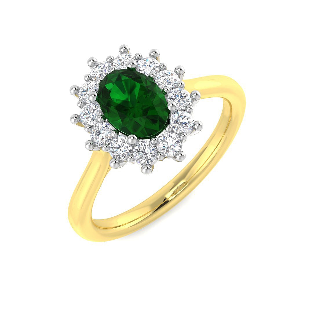 9ct Two-Tone Gold 1.07ct Emerald Ring