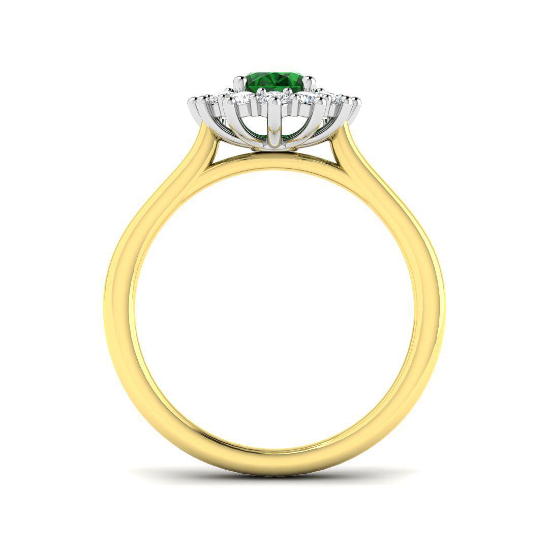 9ct Two-Tone Gold 1.07ct Emerald Ring
