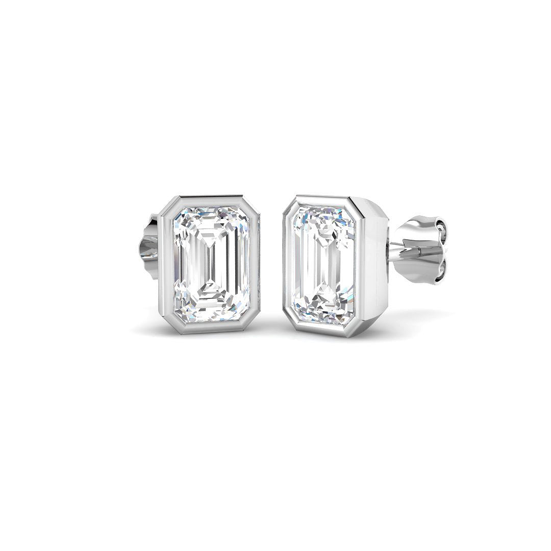 9ct White Gold 3.01ct E VS2 Laboratory Grown CVD Earrings