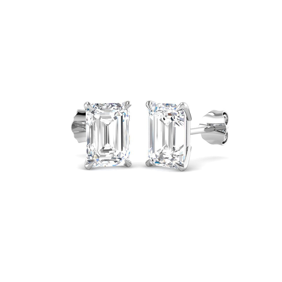 9ct White Gold 4.07ct E VS2 Laboratory Grown CVD Earrings