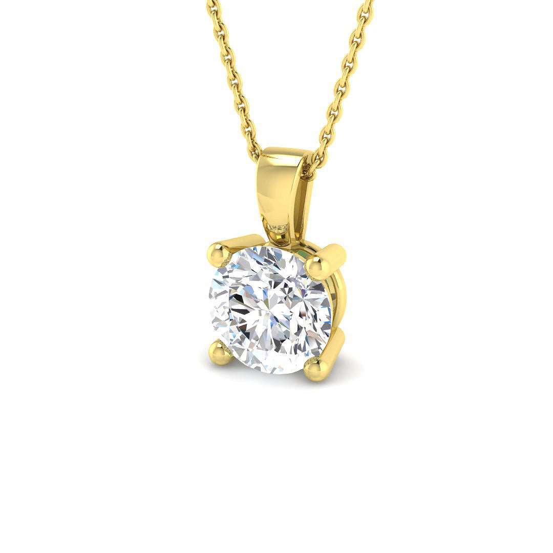 9ct Yellow Gold 2.00ct D VS2 Laboratory Grown CVD Pendant