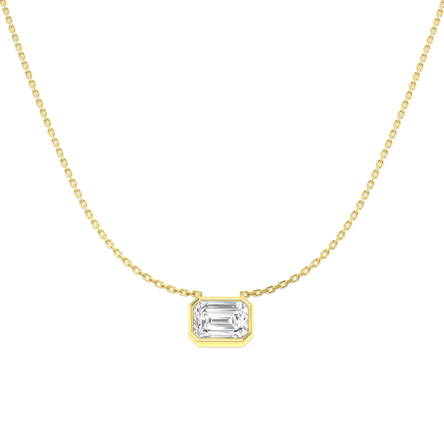 9ct Yellow Gold 2.01ct E VS2 Laboratory Grown CVD Necklace