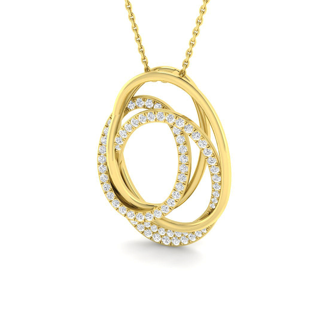 9ct Yellow Gold 0.58ct G SI2 Diamond Pendant