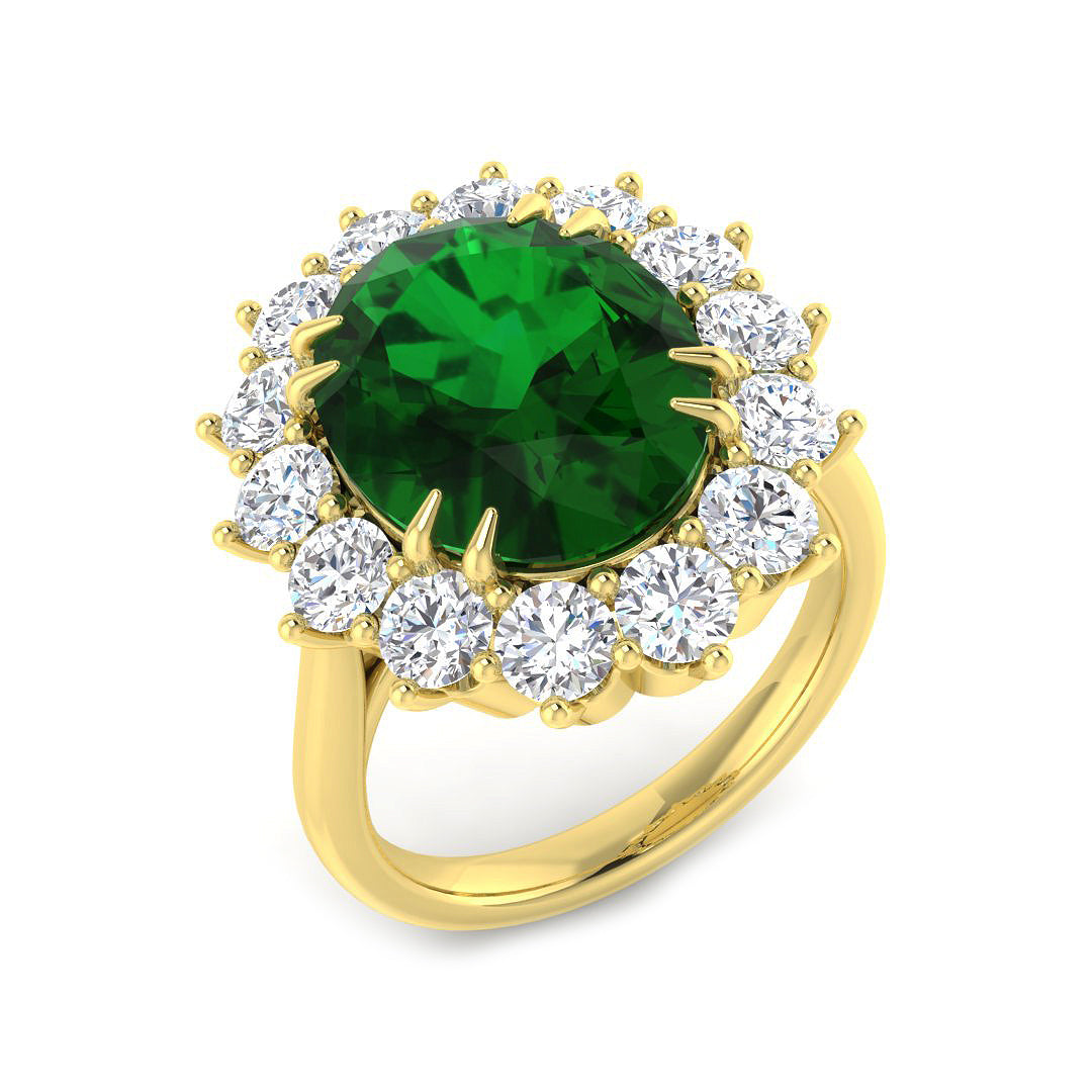 18ct Yellow Gold 8.37ct Emerald Ring