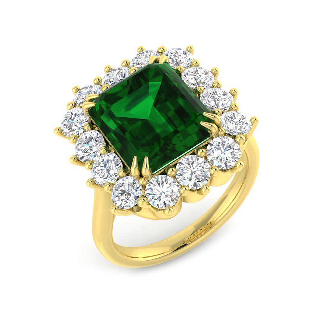 18ct Yellow Gold 9.32ct Emerald Ring