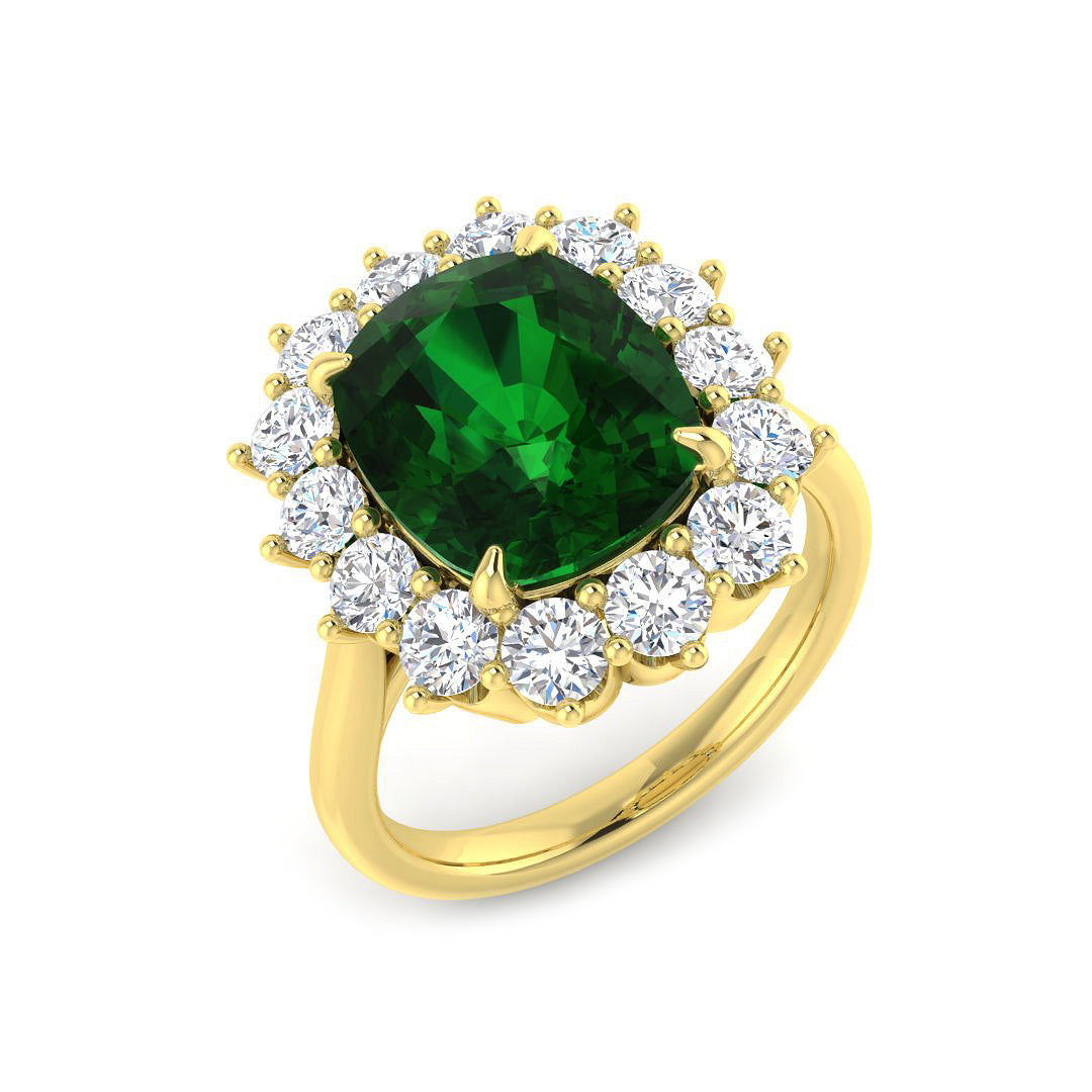 18ct Yellow Gold 7.52ct Emerald Ring