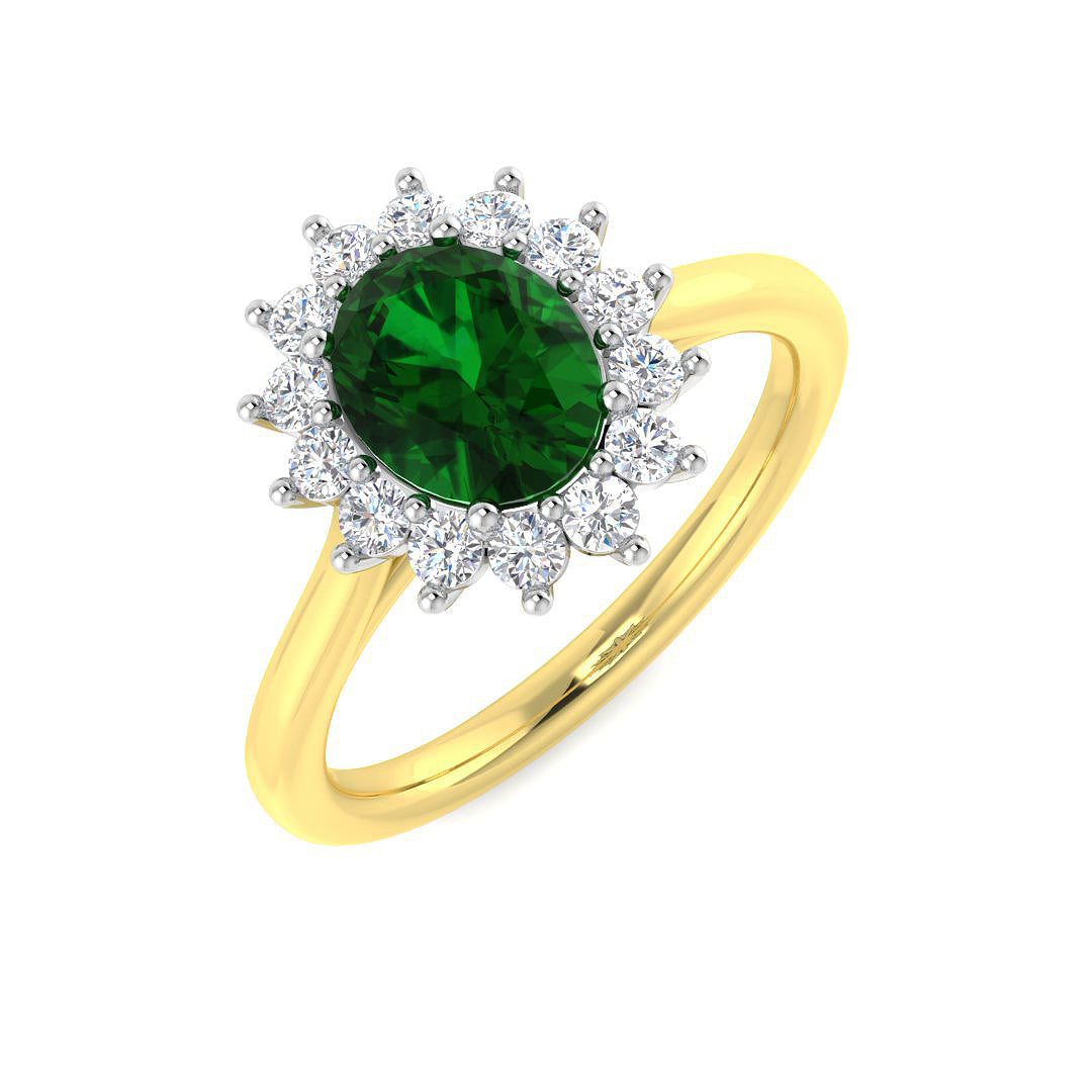 9ct Two-Tone Gold 1.42ct Emerald Ring