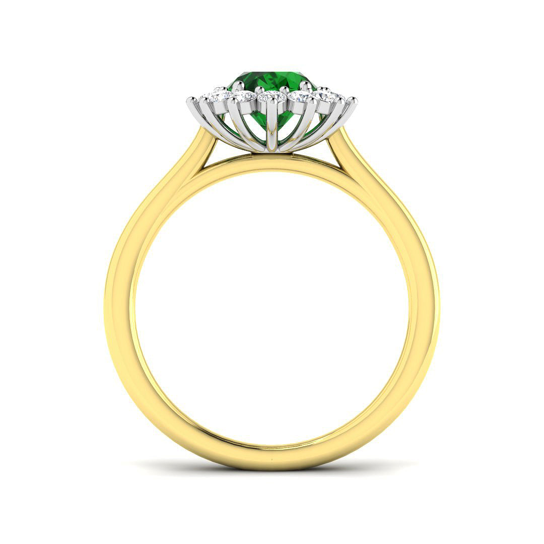 9ct Two-Tone Gold 1.42ct Emerald Ring