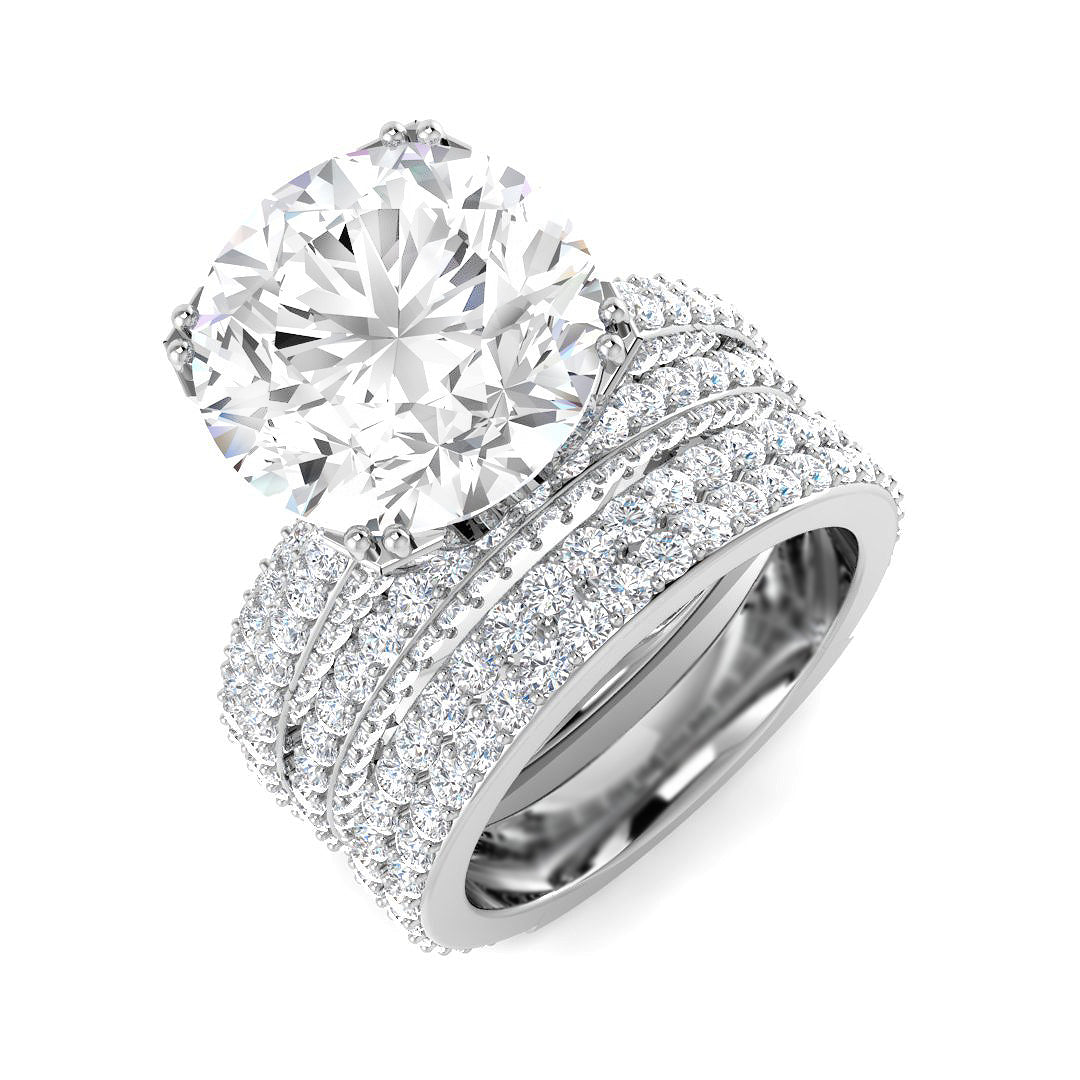 9ct White Gold 9.64ct E VS2 Laboratory Grown CVD Ring
