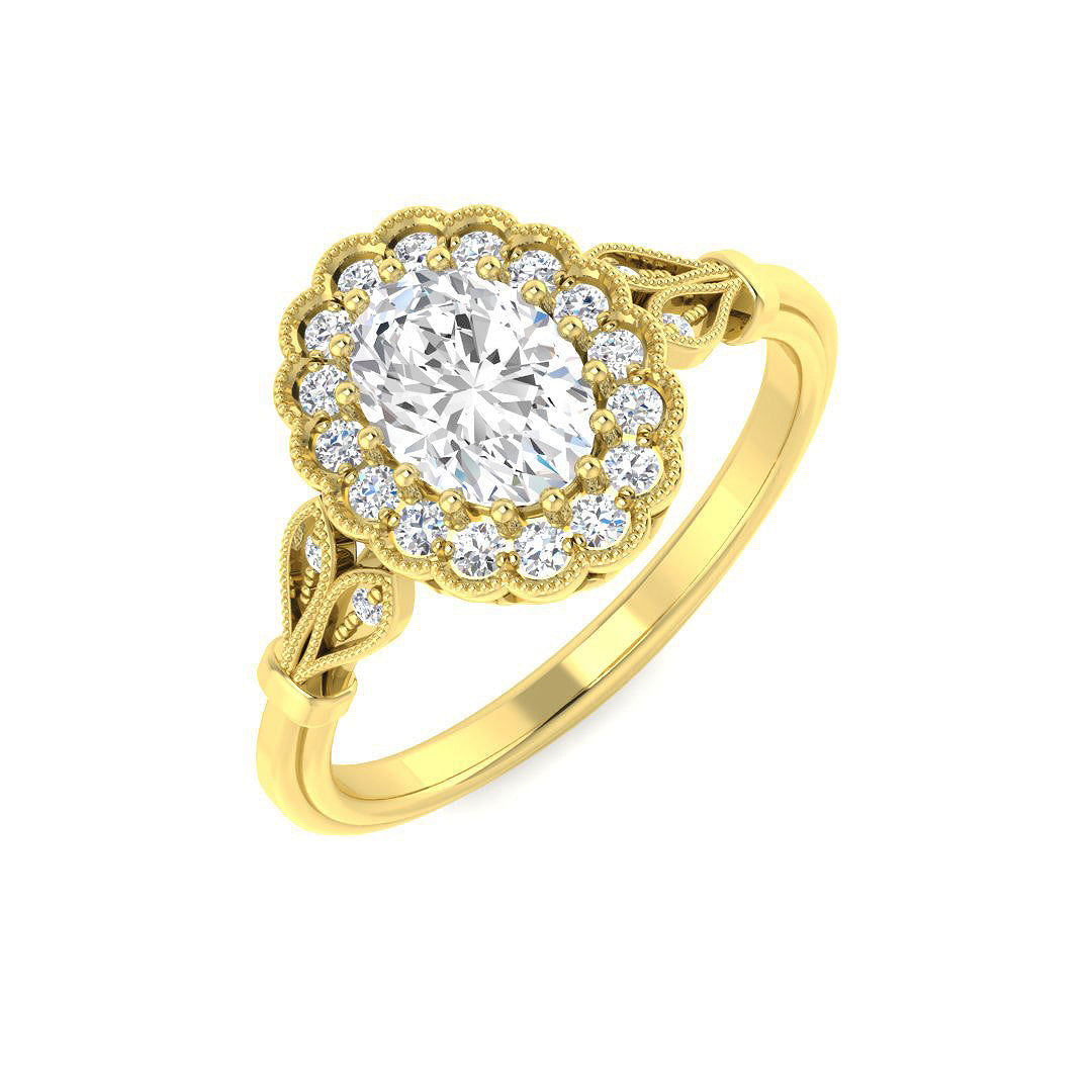9ct Yellow Gold 0.94ct Laboratory Grown CVD Ring