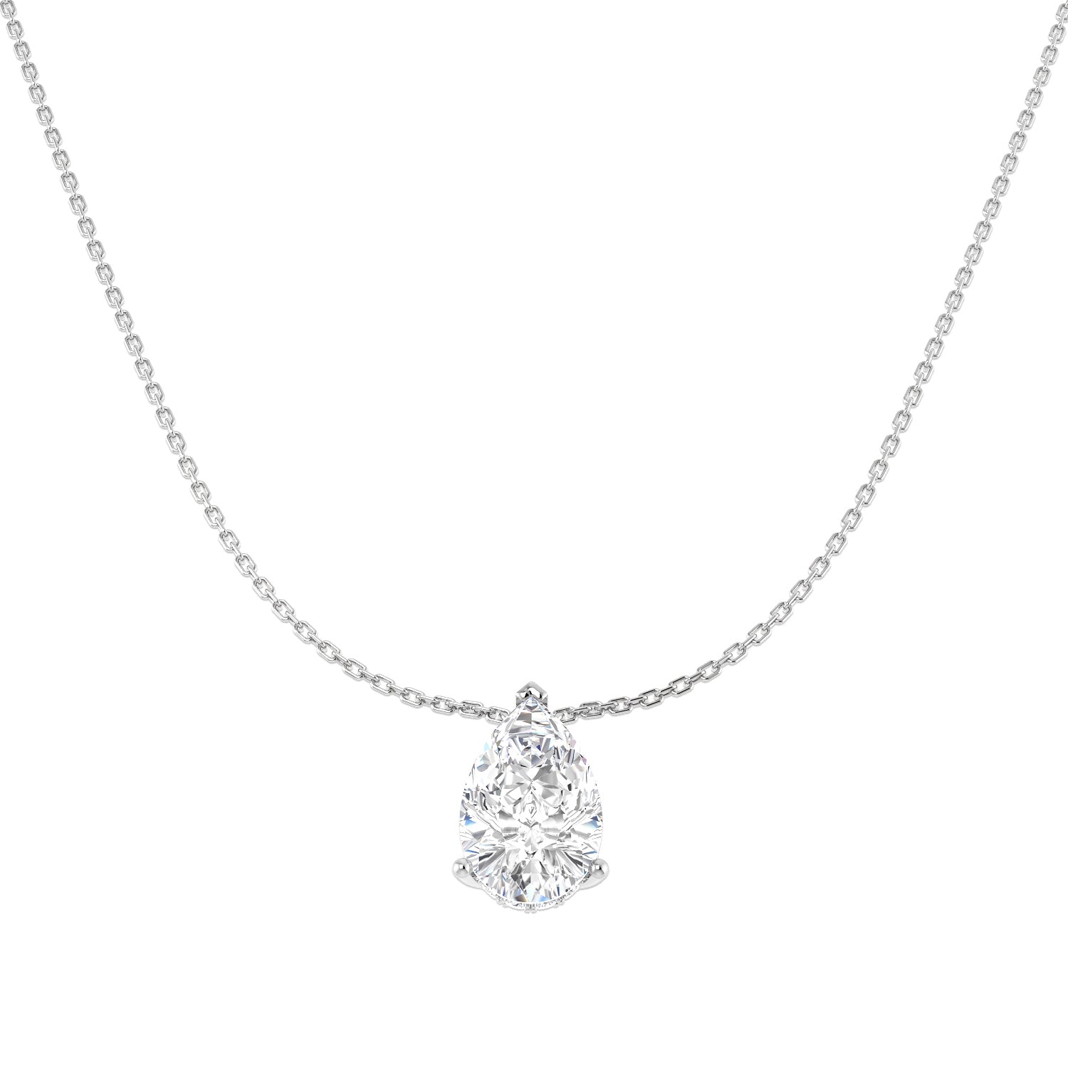 9ct White Gold 0.57ct Laboratory Grown CVD Necklace