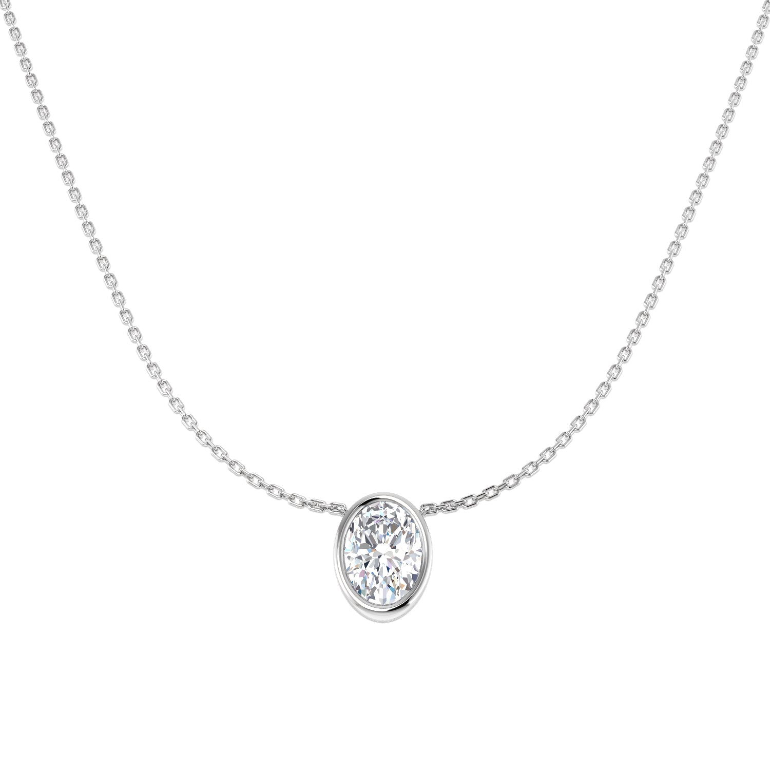 9ct White Gold 2.00ct E VS2 Laboratory Grown CVD Necklace