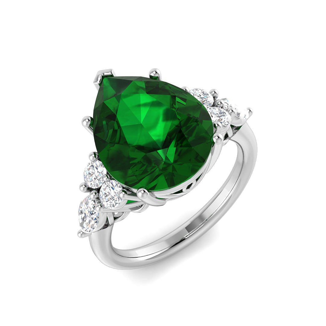 Platinum 6.59ct Emerald Ring