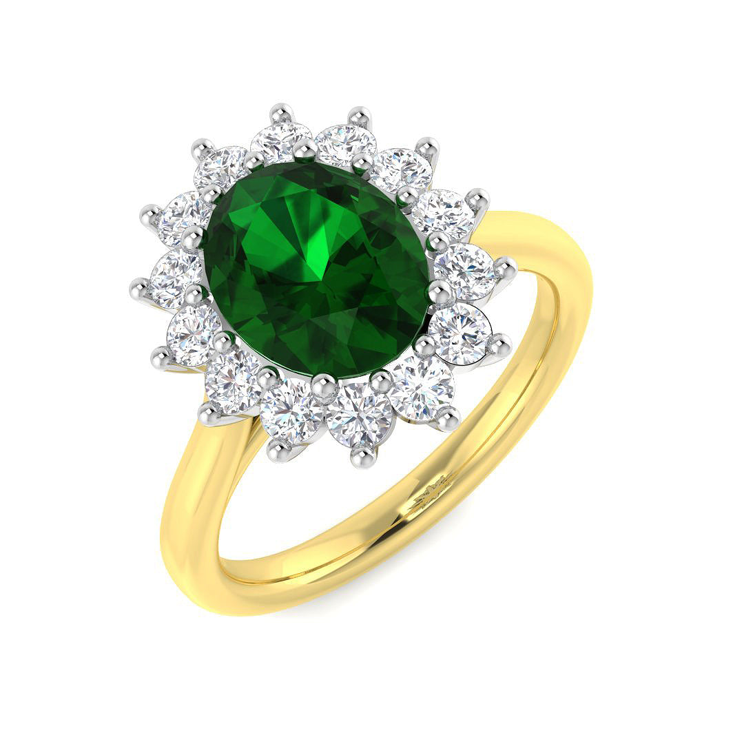 18ct Two-Tone Gold 2.43ct Emerald Ring
