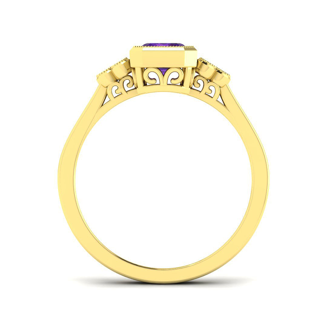 9ct Yellow Gold 0.83ct Amethyst Ring