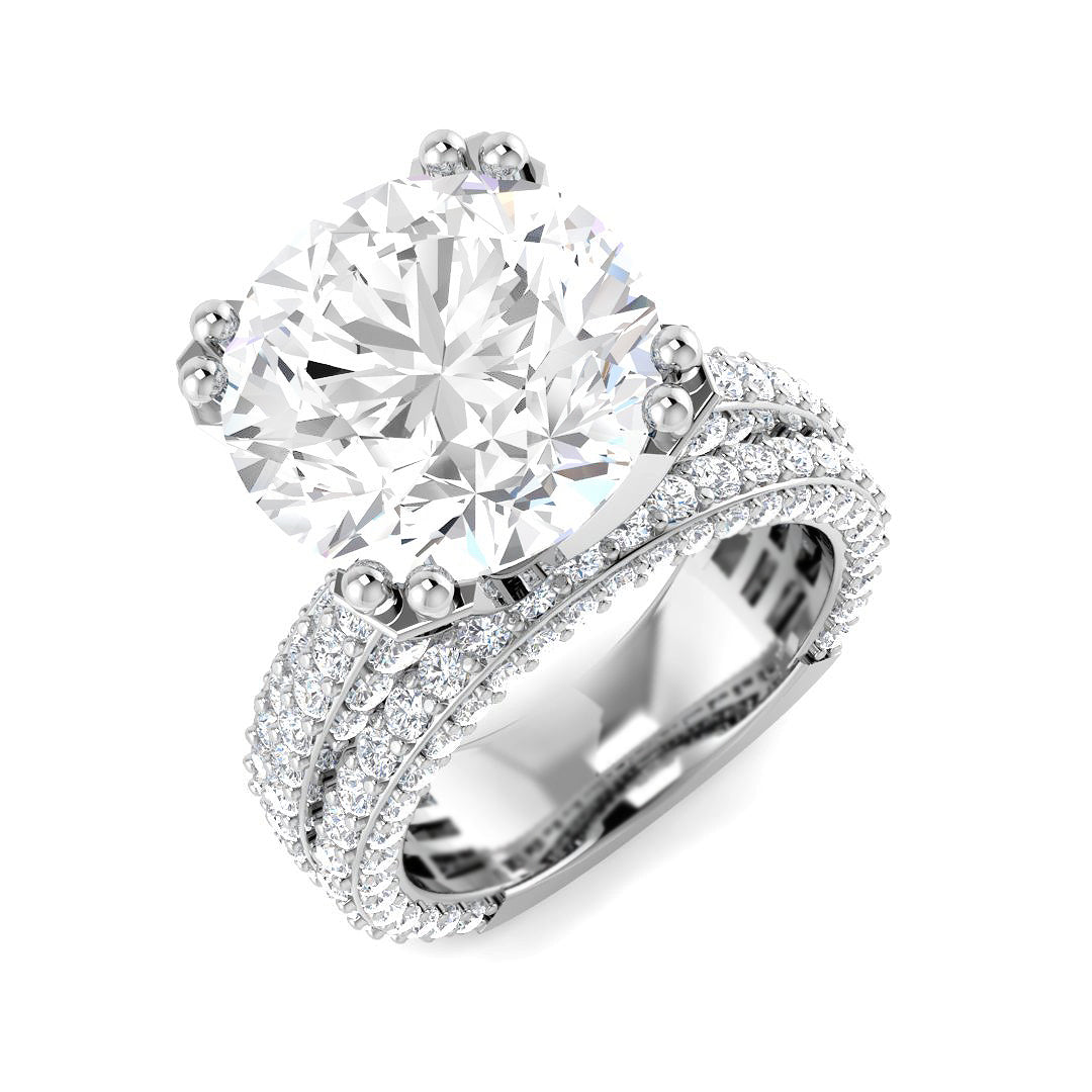 9ct White Gold 8.55ct E VS2 Laboratory Grown CVD Ring