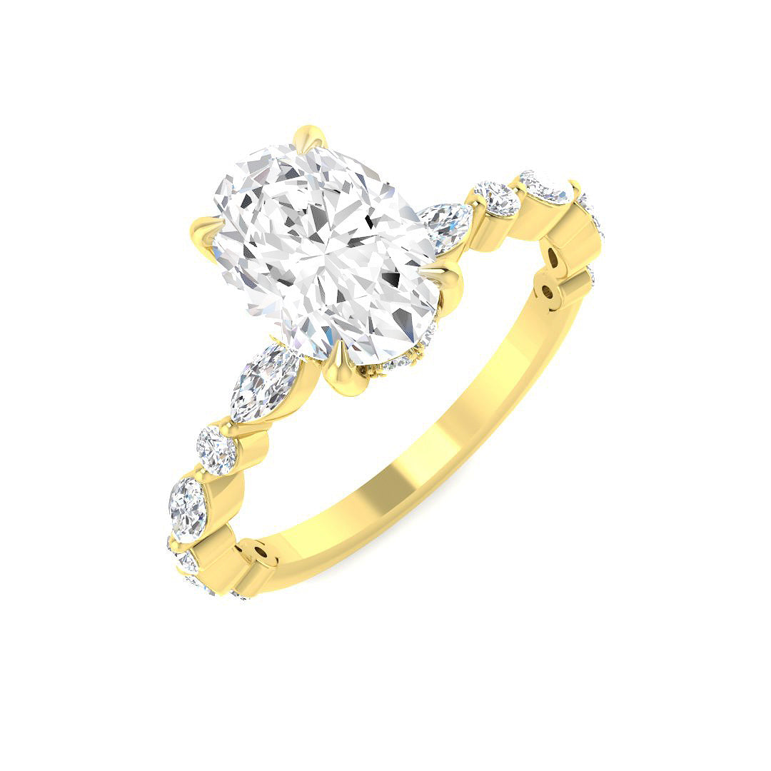 9ct Yellow Gold 2.07ct D VS2 Laboratory Grown CVD Ring