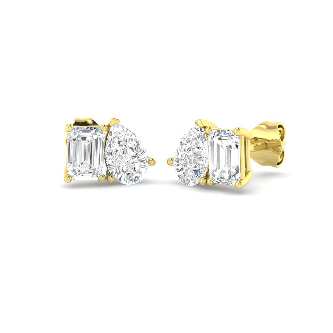 9ct Yellow Gold 2.11ct Laboratory Grown CVD Earrings