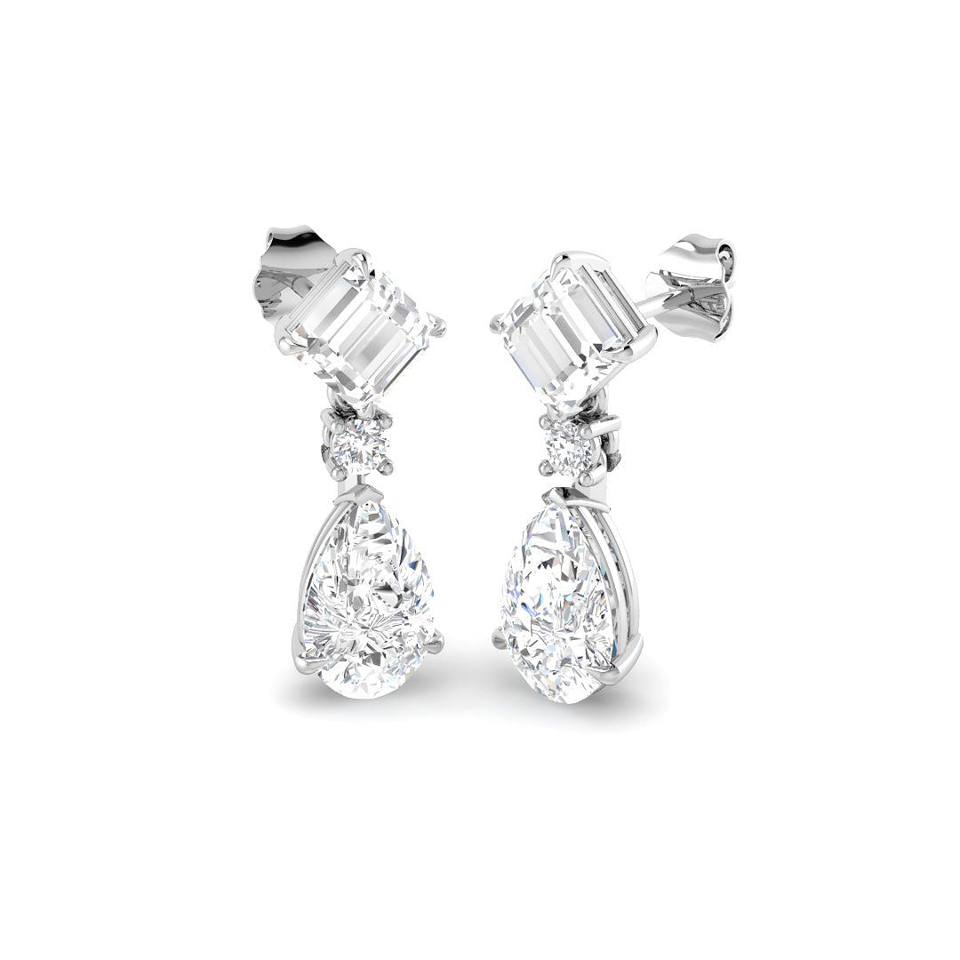 9ct White Gold 5.19ct D VS2 Laboratory Grown CVD Earrings