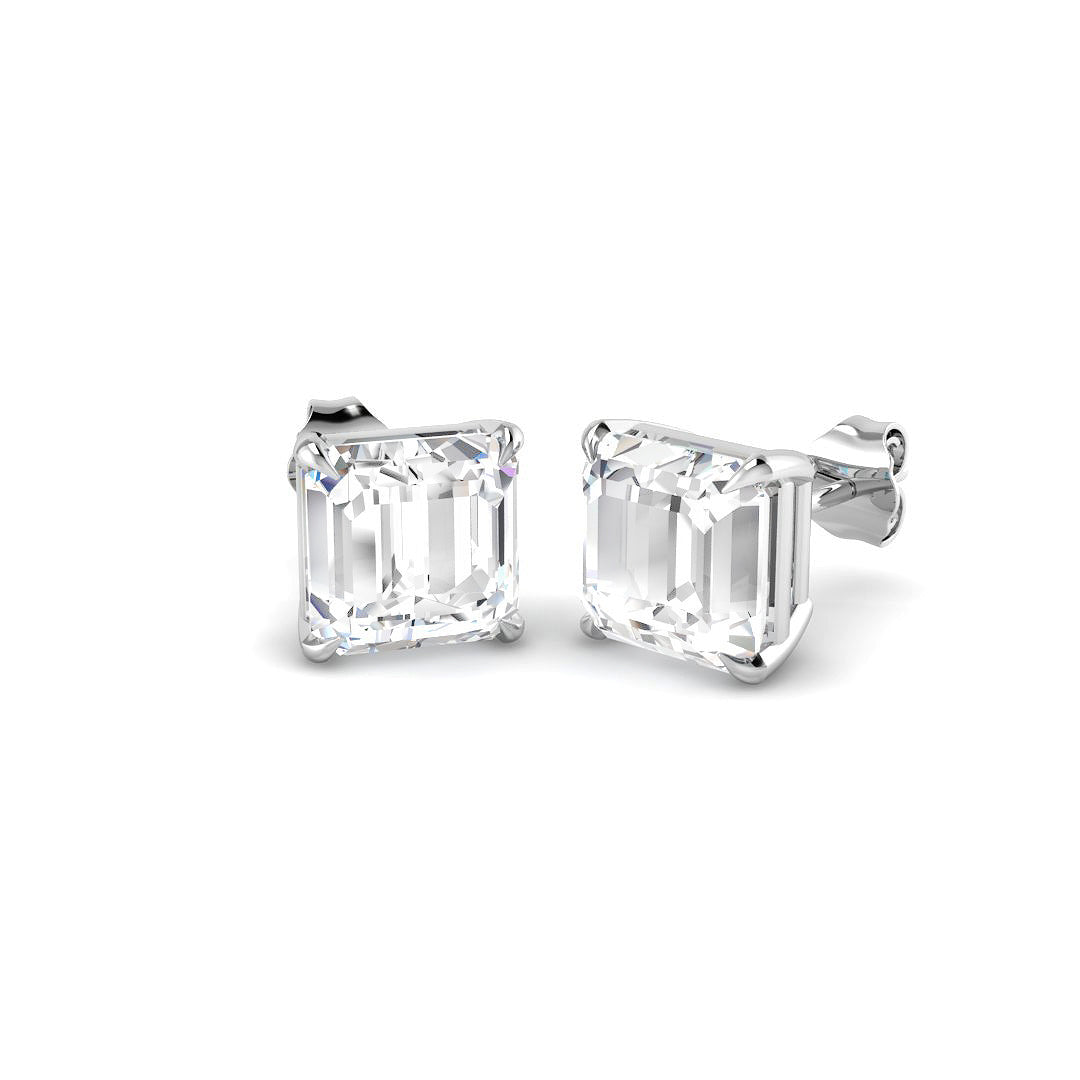 9ct White Gold 6.17ct Laboratory Grown CVD Earrings