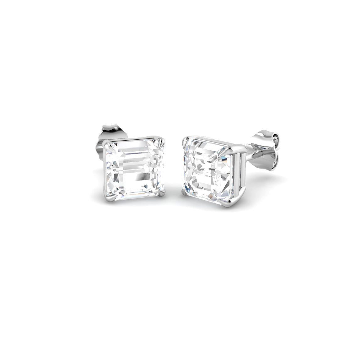 9ct White Gold 4.20ct Laboratory Grown CVD Earrings