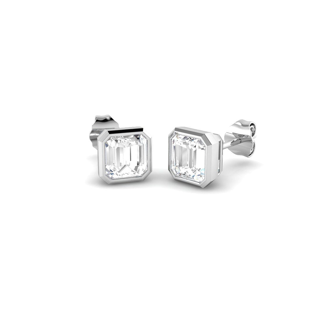 9ct White Gold 2.25ct Laboratory Grown CVD Earrings