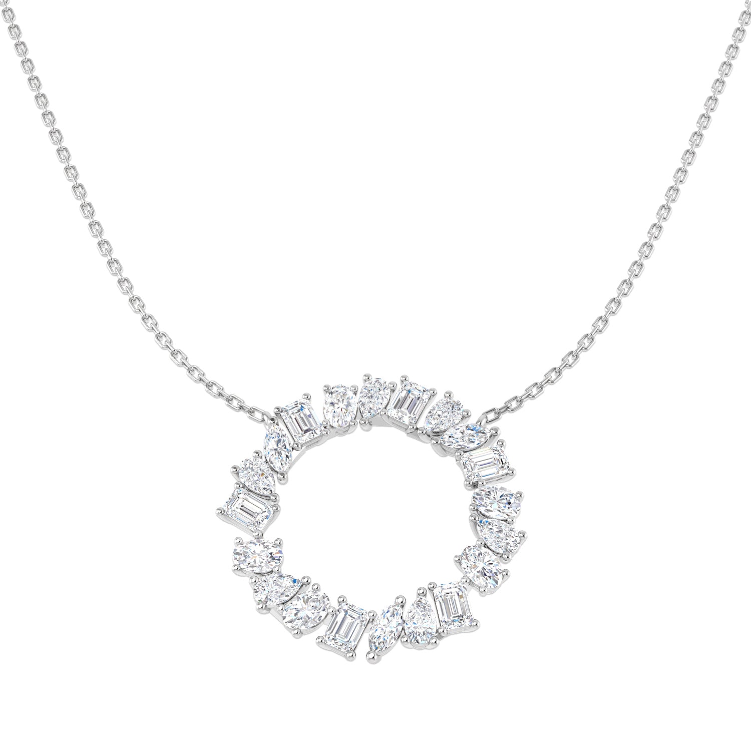 9ct White Gold 2.29ct Laboratory Grown CVD Necklace