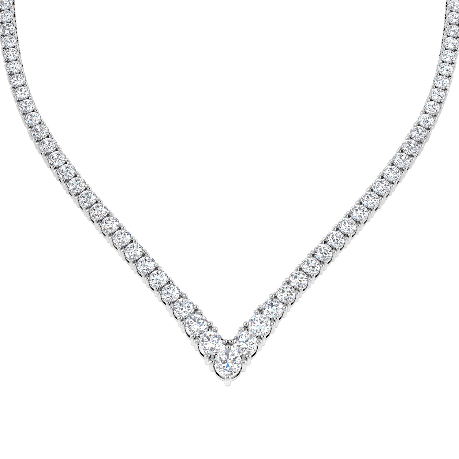 9ct White Gold 7.34ct Laboratory Grown CVD Necklace