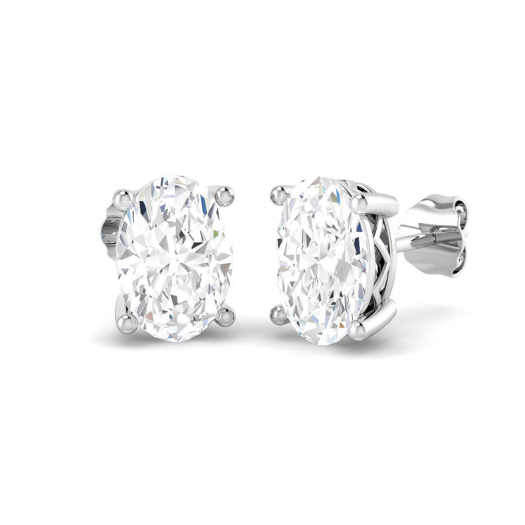 9ct White Gold 3.01ct E VS2 Laboratory Grown CVD Earrings