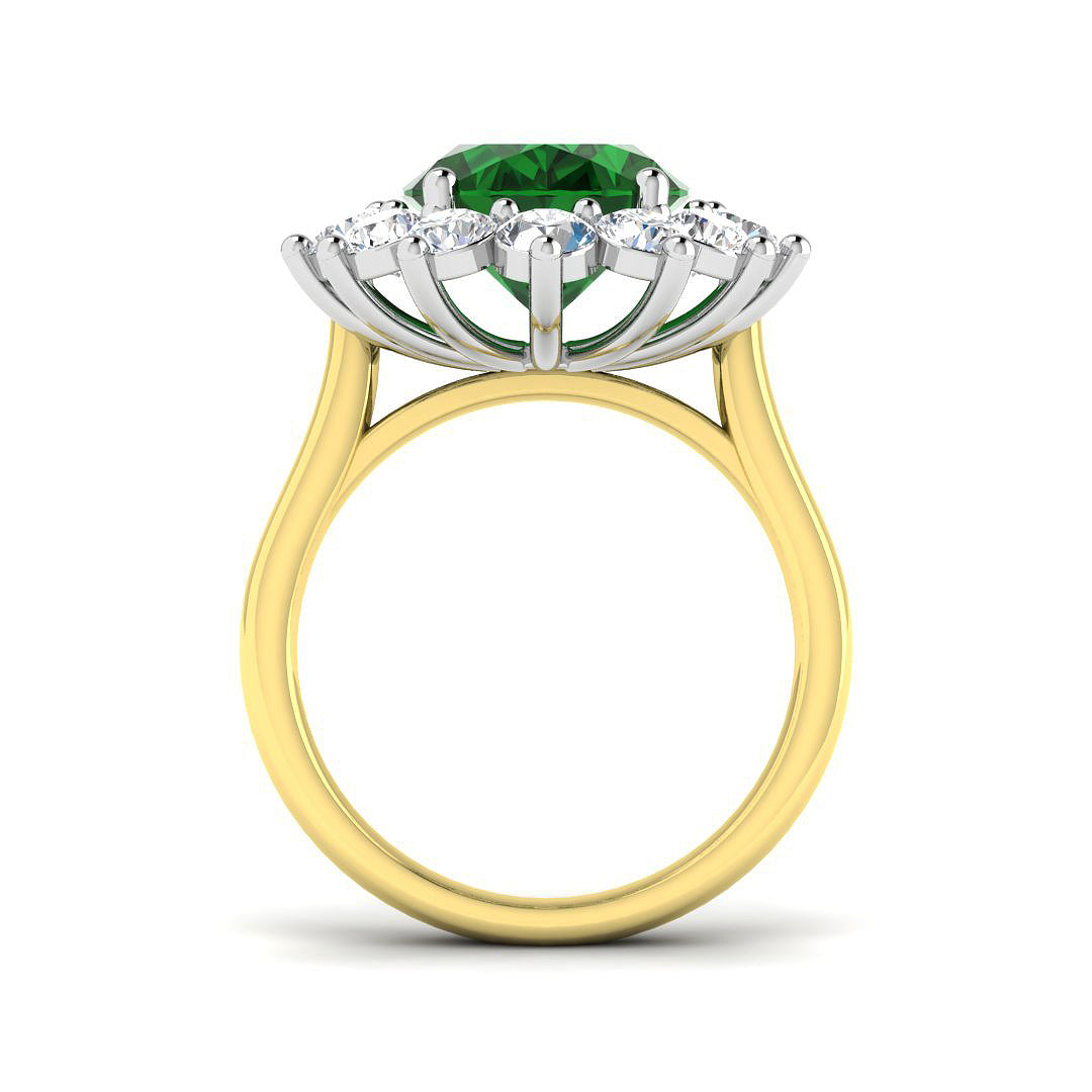 18ct Two-Tone Gold 8.70ct Emerald Ring